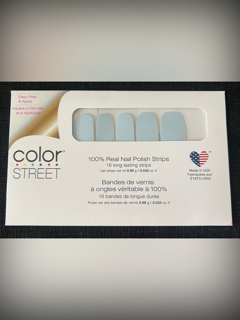 Color Street Aspen Sky Nail Polish Strips 16 Ct Blue Real Nail Polish Sealed